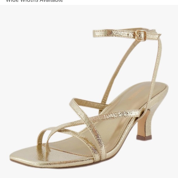 Cushionaire Gold Strappy Sandals - Picture 1 of 5